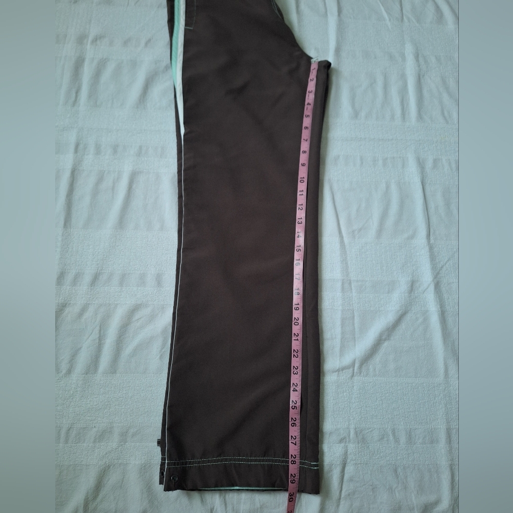 GreenTea Brown Wide Leg Pants with White Accents - Picture 5 of 10